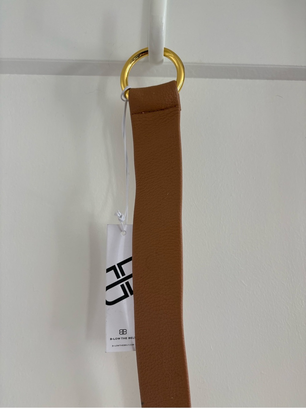 B-Low the Belt Tan Leather Belt with Gold Hardware